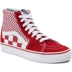 Sneakersy VANS - Sk8-Hi VN0A38GEVK51 (Mix Checker) CHili Pepper/True White. Czerwone półbuty damskie Vans, ze skóry. Za 359,00 zł.