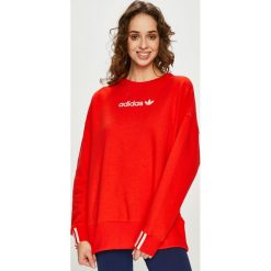 Adidas Originals - Bluza. Czerwone bluzy damskie adidas Originals, z nadrukiem, z elastanu, bez rękawów, bez kaptura. W wyprzedaży za 249,90 zł.
