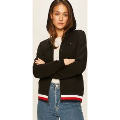 Tommy Hilfiger - Bluza. Czarne bluzy damskie TOMMY HILFIGER, s, bez wzorów, z bawełny, bez rękawów, z kapturem. Za 539,90 zł.