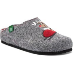 Kapcie DR. BRINKMANN - 320541 Grau 91. Szare klapki damskie Dr. Brinkmann, bez wzorów, z tworzywa sztucznego, bez obcasa. Za 139,00 zł.