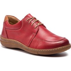 Półbuty LASOCKI COMFORT 2081-07. Czerwone półbuty damskie Lasocki Comfort, bez wzorów, ze skóry, bez obcasa, bez zapięcia. Za 169,99 zł.