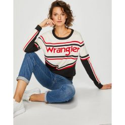 Wrangler - Sweter. Szare swetry klasyczne damskie Wrangler, l, z bawełny, z okrągłym kołnierzem. Za 269,90 zł.