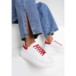 Bialo-Czerwone Sneakersy Daphicea. Białe sneakersy damskie Renee. Za 89,99 zł.