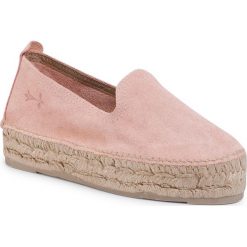 Espadryle MANEBI - Slippers D W 1.4 D0 Pastel Rose. Różowe espadryle damskie Manebi, bez wzorów, ze skóry, bez obcasa. W wyprzedaży za 289,00 zł.