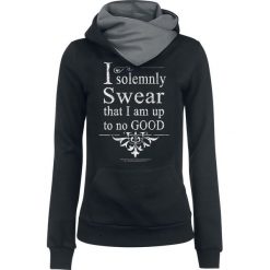 Bluzy damskie: Harry Potter Solemnly Swear Bluza z kapturem damska czarny/szary