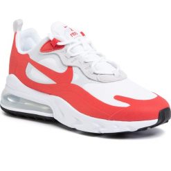 Buty NIKE - Air Max 270 React CW2625 100 White/University Red. Czerwone półbuty męskie Nike, na co dzień, bez wzorów, ze skóry, bez zapięcia. Za 679,00 zł.
