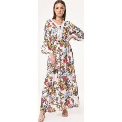 Biała Sukienka Men's Harbor. Białe sukienki damskie Born2be, na lato, s, bez wzorów, z tkaniny, bez kołnierzyka, bez rękawów, maxi. Za 49,99 zł.