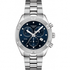 TISSOT RABAT ZEGAREK PR 100 Sport Chic Chronograph T101.917.11.046.00. Niebieskie zegarki damskie TISSOT, srebrne. W wyprzedaży za 2156,00 zł.