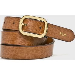 Lauren Ralph Lauren - Pasek skórzany. Brązowe paski damskie marki Lauren Ralph Lauren, w paski, ze skóry. W wyprzedaży za 139,90 zł.