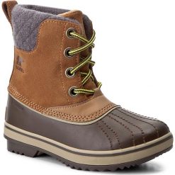 Śniegowce SOREL - Youth Slimpack II Lace NY2416 Elk/Cordovan 286. Pomarańczowe buty chłopięce zimowe marki Sorel, bez zapięcia. W wyprzedaży za 299,00 zł.
