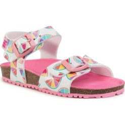 Sandały AGATHA RUIZ DE LA PRADA - 202986 S A-Blanco Y Mandarinas. Białe sandały dziewczęce Agatha Ruiz de la Prada, ze skóry ekologicznej, bez zapięcia. Za 169,00 zł.