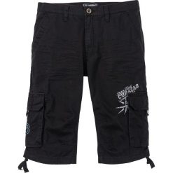 Bermudy męskie: Długie bermudy bojówki Loose Fit bonprix czarny