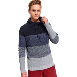 Sweter z luźnym golfem. Niebieskie swetry męskie Top Secret, na zimę, xxl, bez wzorów, z dzianiny, eleganckie, z golfem, bez kaptura. Za 139,99 zł.