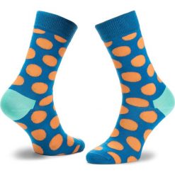 Skarpety Wysokie Unisex HAPPY SOCKS - BDO01-6005 Granatowy Kolorowy. Niebieskie skarpetki damskie Happy Socks, bez wzorów, z elastanu. Za 34,90 zł.