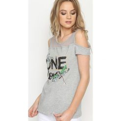Szary T-shirt One Love. Szare bluzki damskie Born2be, l. Za 39,99 zł.