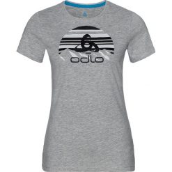 Koszulka sportowa "Kumano Logo Light" w kolorze szarym. Szare bluzki sportowe damskie Odlo Women, m, z nadrukiem, z okrągłym kołnierzem, bez rękawów, bez kaptura. W wyprzedaży za 89,95 zł.