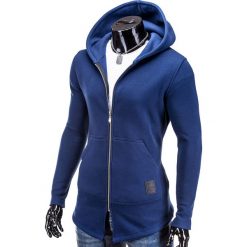 Bluzy męskie: BLUZA MĘSKA ROZPINANA Z KAPTUREM B326 – GRANATOWA