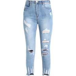 Rurki damskie: Missguided SINNER HIGH WAISTED AUTHENTIC RIPPED Jeans Skinny Fit blue