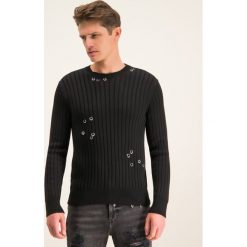Sweter Just Cavalli S01HA0391. Czarne swetry męskie Just Cavalli, s, bez wzorów, z wiskozy, klasyczne, z klasycznym kołnierzykiem, bez kaptura. W wyprzedaży za 839,00 zł.