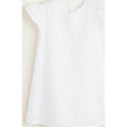 Mango Kids - Sukienka dziecięca Carmen 110-152 cm. Białe sukienki dziewczęce Mango Kids, z haftami, z bawełny, casualowe, z krótkim rękawem, krótkie, mini, proste. Za 139,90 zł.