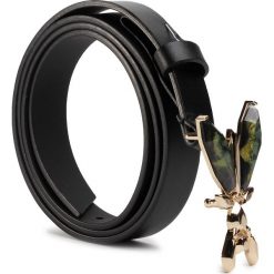 Pasek Damski PATRIZIA PEPE - 2V8658/A6A8-J3CT Jelly Black/Nero. Czarne paski damskie Patrizia Pepe, w paski, ze skóry. W wyprzedaży za 309,00 zł.