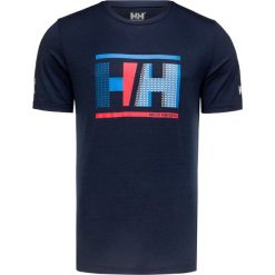 T-shirt HELLY HANSEN HP RACING. Niebieskie t-shirty męskie Helly Hansen, z nadrukiem, z tkaniny, z okrągłym kołnierzem. Za 140,00 zł.
