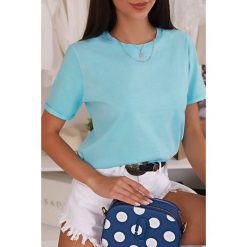 T-shirt damski DILVINZA SKY. Niebieskie bluzki damskie IVET, bez wzorów, bez kołnierzyka. W wyprzedaży za 19,00 zł.