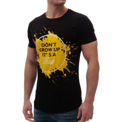 Męski t-shirt MOSES BLACK. Czarne t-shirty męskie Męski t-shirt MOSES BLACK, s, bez wzorów, bez kołnierzyka. W wyprzedaży za 29,00 zł.