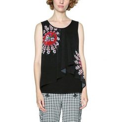 Desigual Bluzka Damska Bluse Lucile 18Swbwc3 2000 (Rozmiar Xl). Szare bluzki damskie marki Desigual, xl, bez wzorów, bez kołnierzyka, bez rękawów. W wyprzedaży za 134,00 zł.