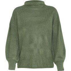 Sweter w kolorze ciemnozielonym. Zielone swetry klasyczne damskie marki About You, l, z materiału, ze stójką. W wyprzedaży za 43,95 zł.