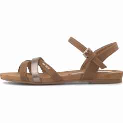 Tom Tailor sandały damskie 8092203 41 brązowe. Pomarańczowe sandały damskie Tom Tailor, w paski, bez obcasa, z paskami. Za 219,00 zł.