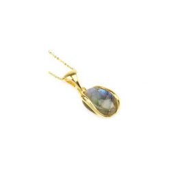 Colare Labradoryt złoto. Zielone naszyjniki damskie Brazi druse jewelry, na co dzień, z granatem, srebrne. Za 185,00 zł.