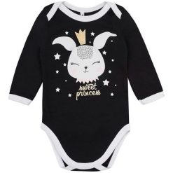 Garnamama Body Dziewczęce Rabbit 80 Czarny. Czarne body niemowlęce marki Garnamama, bez wzorów, z bawełny, bez rękawów. Za 32,00 zł.