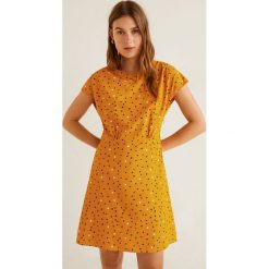 Mango - Sukienka Nora5. Niebieskie sukienki damskie Mango, na co dzień, s, bez wzorów, z elastanu, casualowe, bez kołnierzyka, z krótkim rękawem, krótkie, mini, proste. W wyprzedaży za 69,90 zł.