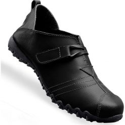 Półbuty wsuwane skórzane bonprix czarny. Czarne buty sportowe damskie bonprix, bez wzorów, sportowe. Za 119,99 zł.