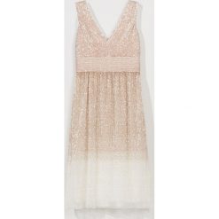 Cekinowa sukienka midi BRIDAL -. Sukienki damskie Mohito, s, bez wzorów, bez kołnierzyka, bez rękawów, midi. Za 699,99 zł.