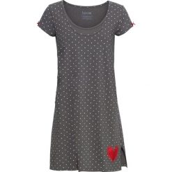 Koszula nocna ciążowa i do karmienia piersią bonprix szary w kropki. Szare koszule nocne ciążowe bonprix, z nadrukiem, moda ciążowa, bez rękawów. Za 64,99 zł.