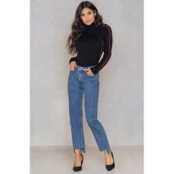 Calvin Klein Jeansy HR Straight Ankle Step - Blue. Niebieskie proste jeansy damskie marki Calvin Klein, z bawełny. W wyprzedaży za 143,69 zł.