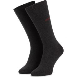 Zestaw 2 par wysokich skarpet unisex HUGO - 2P RS Uni CC 50401984 012. Szare skarpetki damskie HUGO, bez wzorów, z elastanu. Za 55,00 zł.