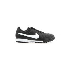 Buty do piłki nożnej Nike JR Tiempo Genio Leather TF 631529-010. Czarne halówki męskie marki Adidas, ze skóry, do piłki nożnej. Za 159,00 zł.