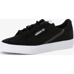 Adidas Originals - Tenisówki męskie z dodatkiem skóry – Continental Vulc, czarny. Czarne trampki męskie adidas Originals, bez wzorów, ze skóry, bez zapięcia. Za 349,95 zł.