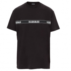 T-SHIRT SAGAR BLACK. Czarne t-shirty męskie Napapijri. Za 127,49 zł.