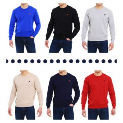 Sweter Pierre Cardin R-Logo Napis 5 Kolorów. Swetry męskie Edward Orlovski, m, z haftami, z bawełny, eleganckie, bez kołnierzyka, bez kaptura. Za 69,00 zł.