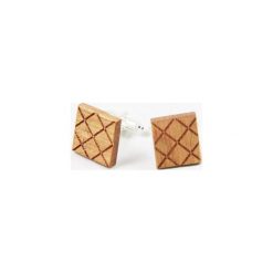 Drewniane spinki do mankietów #7. Pomarańczowe spinki do mankietów męskie marki The bow bow ties, srebrne. Za 69,00 zł.