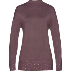 Sweter z ozdobnymi kamieniami bonprix brązowy. Brązowe swetry klasyczne damskie bonprix. Za 44,99 zł.