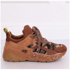 Buty sportowe brązowe AB-91 CAMEL. Pomarańczowe buty sportowe damskie FunKee.pl, bez wzorów, z tkaniny, sportowe. Za 87,99 zł.