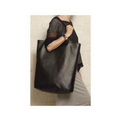 Mega Shopper bag czarna torba oversize Vegan. Czarne shopper bag damskie Hairoo, w paski. Za 170,00 zł.