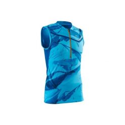 Koszulka bez rękawów do biegania PERF TRAIL męska. Niebieskie koszulki męskie KALENJI, xl, bez wzorów, z elastanu, bez kołnierzyka, bez rękawów, do biegania. Za 79,99 zł.