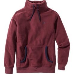 Bluza z polaru z kapturem Regular Fit bonprix czerwony klonowy. Szare bluzy męskie rozpinane marki bonprix, l, melanż, z dzianiny. Za 49,99 zł.