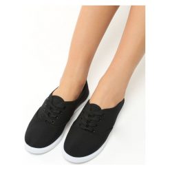 Trampki damskie slip on: Czarne Tenisówki Tronia